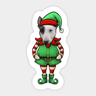 Bull Terrier Christmas Elf Sticker